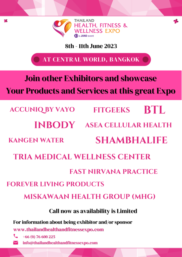 Join the Other Exhibitors and Sponsors at the Thailand Health, Fitness & Wellness Expo 2023